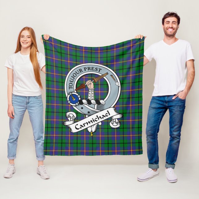 Couverture Polaire Carmichael Clan Badge Tartan Plaid (En situation)