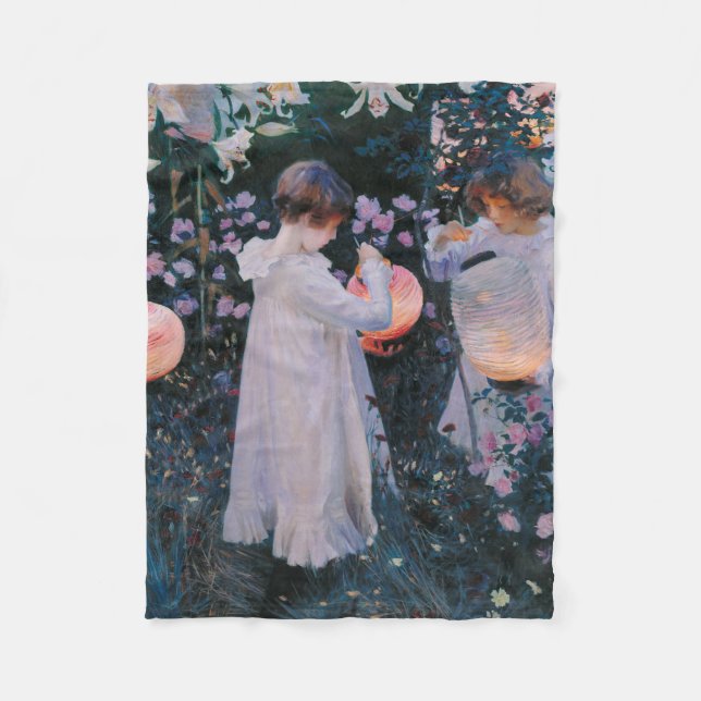 Couverture Polaire Carnation Lily Lily Rose John Singer Sargent Art (Devant)