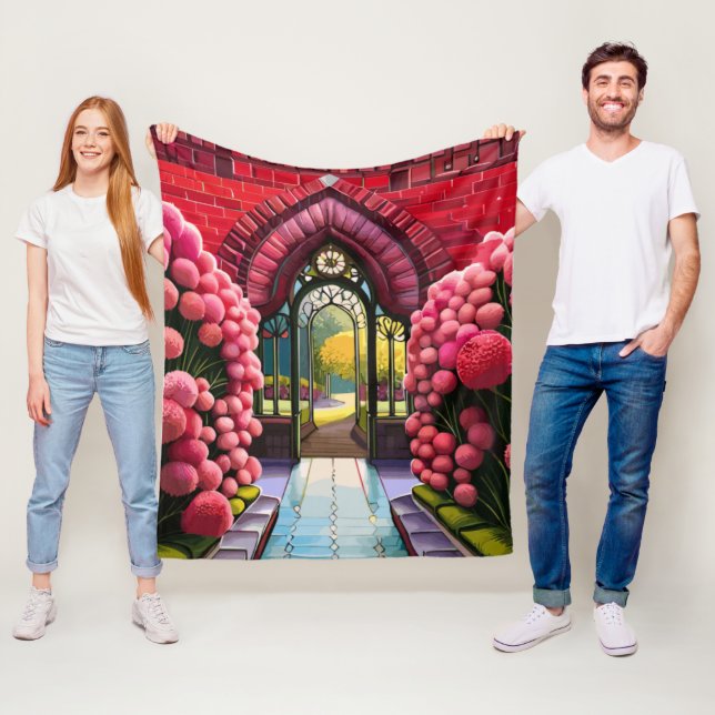 Couverture Polaire Carnations Adorn Gate, Bienvenue au Jardin Secret (En situation)