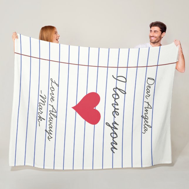 Couverture Polaire Carnet manuscrit lettre d'amour ou message personn (En situation)