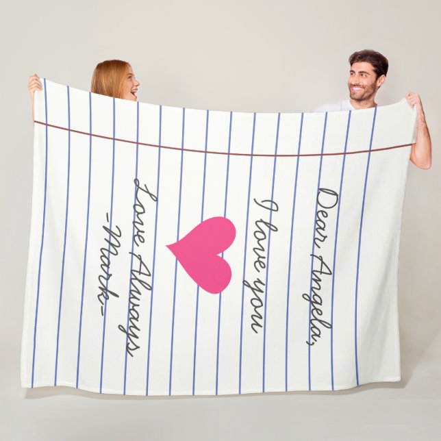 Couverture Polaire Carnet manuscrit lettre d'amour ou message personn (En situation)