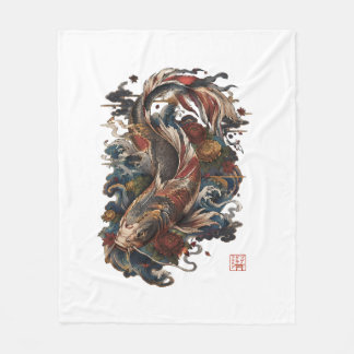 Couverture Polaire Carpeaux Japonais Koi | Tatouage Traditionnel Japo