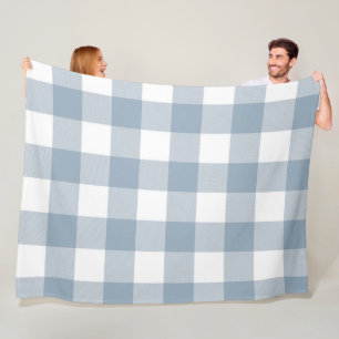 Couverture Polaire Carré de plaid rustique de Buffalo de gris bleu de