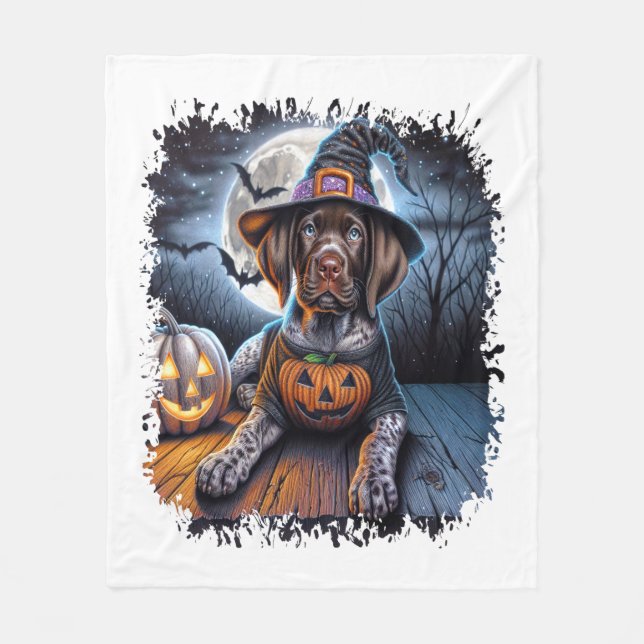 Couverture Polaire Carré d'Halloween Pointer Dog (Devant)