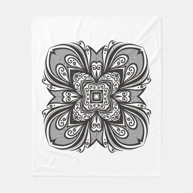 Couverture Polaire Carré noir de Deco inspiré (Devant)