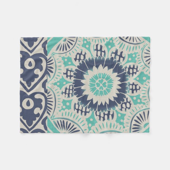 Couverture Polaire Carreau bleu Batik III (Devant (Horizontal))