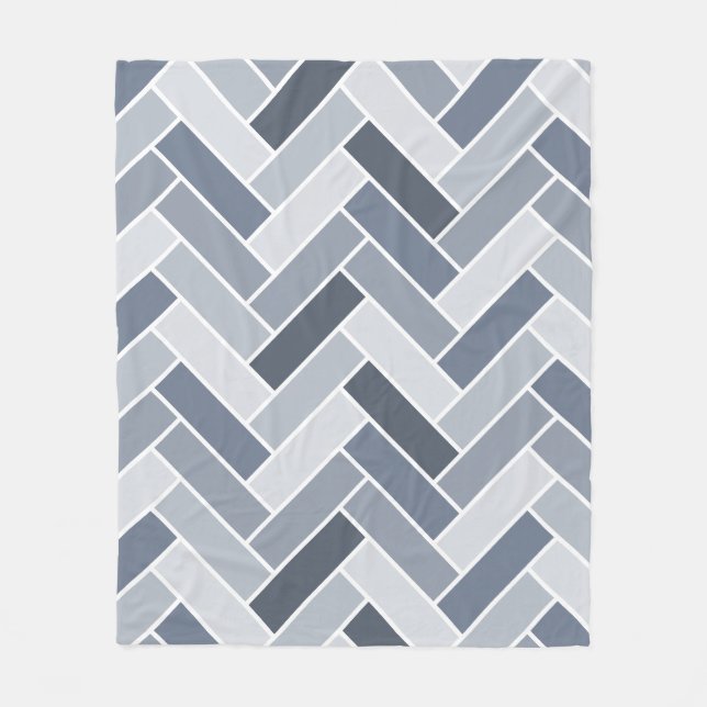Couverture Polaire Carreau Motif gris bleu (Devant)