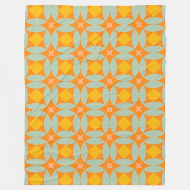 Couverture Polaire Carreaux de courtepointe du milieu du siècle Motif (Devant)