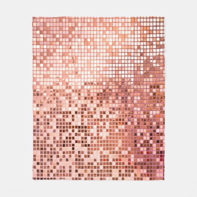 Couverture Polaire Carreaux de mosaïque carré rose rose rosé pour tex (Devant)