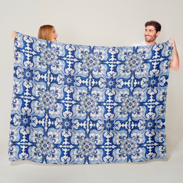 Couverture Polaire Carreaux vernis portugais (En situation)