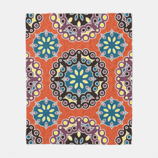 Couverture Polaire Carrelage arabe, motif patchwork vintage.