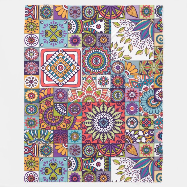 Couverture Polaire Carrelage marocain/Motif de couture (Devant)