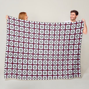 Couverture Polaire Carrés Moelleux Floral