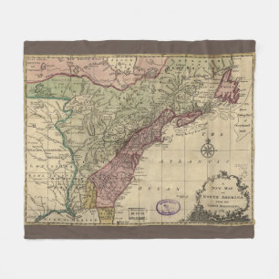 Couverture Polaire Carte antique de l'Amérique du Nord, restaurée, 17
