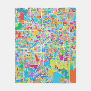 Couverture Polaire Carte colorée d'Atlanta