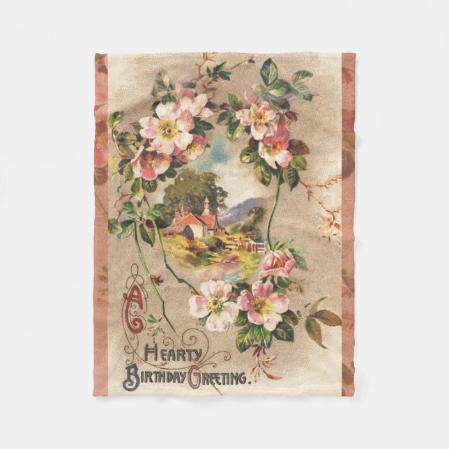 Couverture Polaire Carte d'anniversaire vintage (Devant)