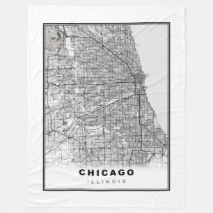 Couverture Polaire Carte de Chicago