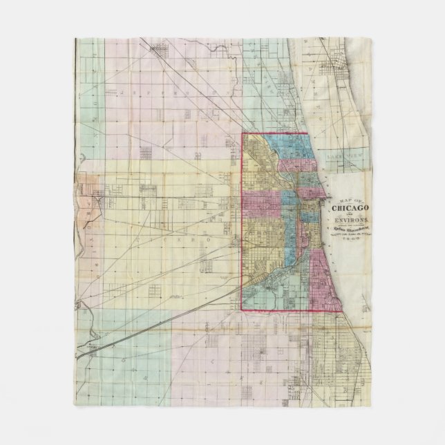 Couverture Polaire Carte de Chicago (Devant)