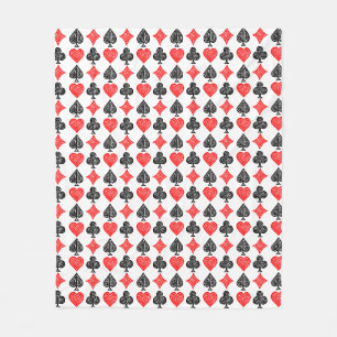 Couverture Polaire Carte de jeu noir/blanc/rouge Tous les symboles Li