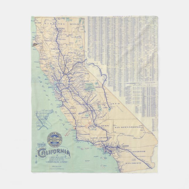 Couverture Polaire Carte de la Californie 4 (Devant)