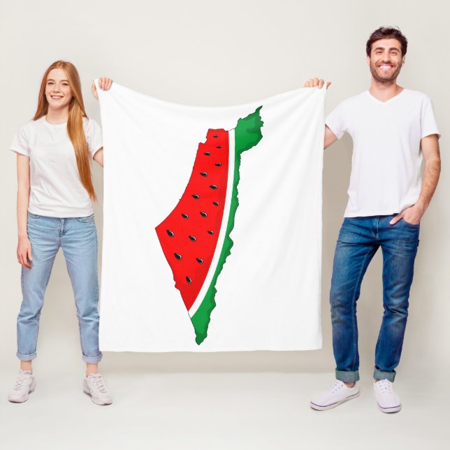 Couverture Polaire Carte de Palestine Watermelon Symbole de la libert (En situation)