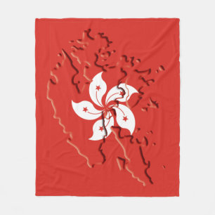 Couverture Polaire CARTE DU DRAPEAU HONG KONG Patriotique
