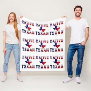 Couverture Polaire Carte du drapeau texan natif
