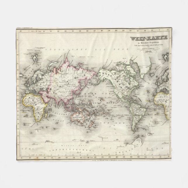 Couverture Polaire Carte du monde (Devant (Horizontal))
