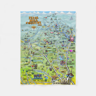 Couverture Polaire Carte du pays de Texas Hill