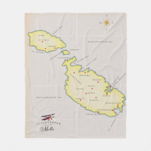 Couverture Polaire Carte illustrée de Malte