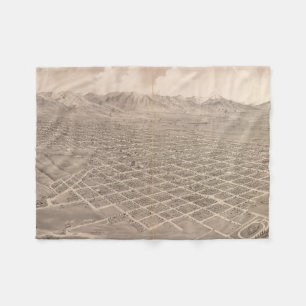 Couverture Polaire Carte imagée vintage de Salt Lake City (1875)