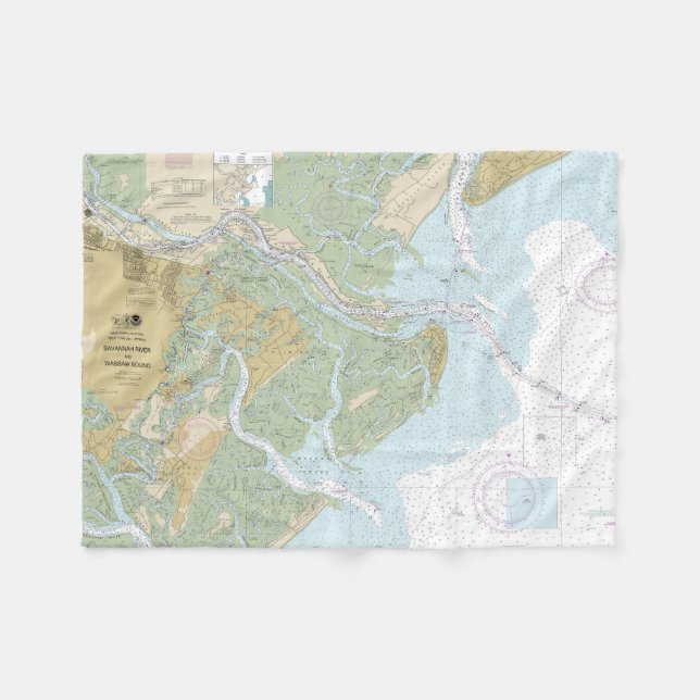 Couverture Polaire Carte marine de la rivière Savannah et du détroit  (Devant (Horizontal))