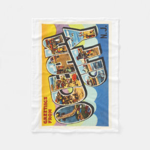 Couverture Polaire Carte postale de Vintage voyage du New Jersey NJ