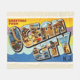Couverture Polaire Carte postale de Vintage voyage du New Jersey NJ