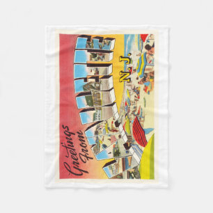 Couverture Polaire Carte postale de Vintage voyage du New Jersey NJ