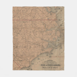 Couverture Polaire Carte vintage de la Caroline du Nord orientale