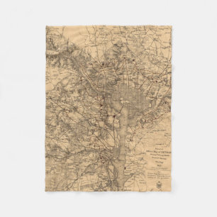 Couverture Polaire Carte vintage de la région de Washington DC (1865