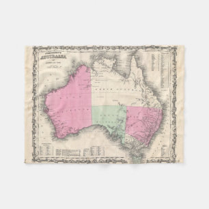 Couverture Polaire Carte vintage de l'Australie (1862)