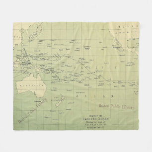 Couverture Polaire Carte vintage de l'océan pacifique (1874)