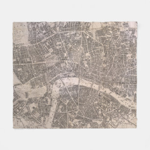 Couverture Polaire Carte vintage de Londres Angleterre (1845)