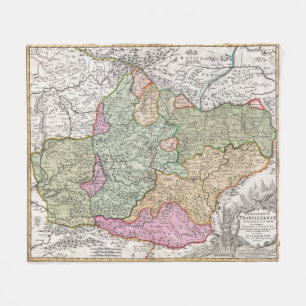 Couverture Polaire Carte Vintage de Transylvanie (1720)