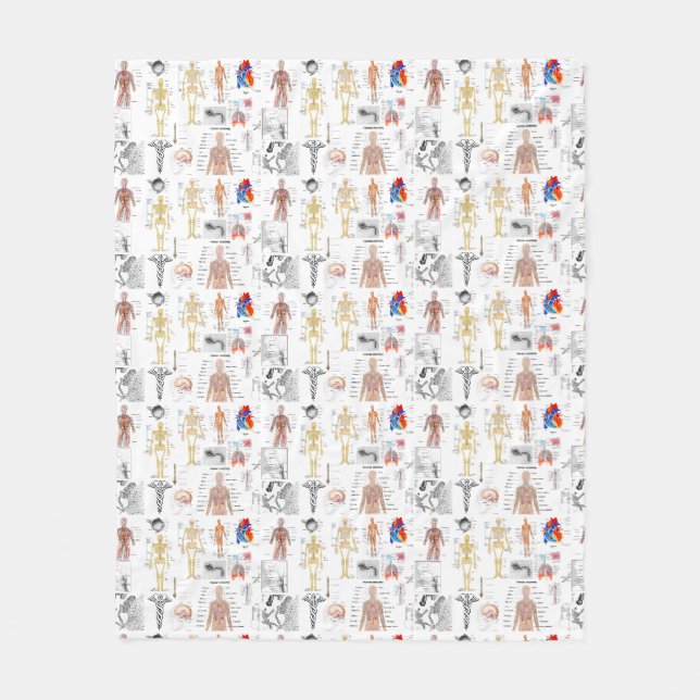 Couverture Polaire Cartes Médicales couleur pleine (Devant)