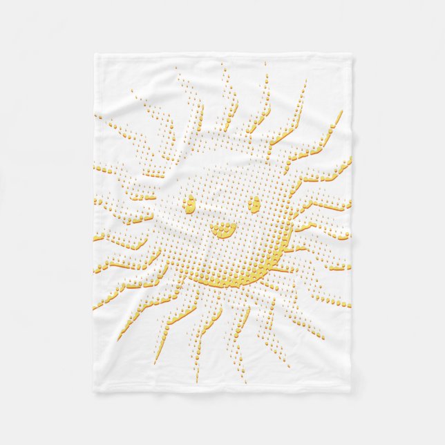 Couverture Polaire Cartoon Smiling Face Soleil (Devant)