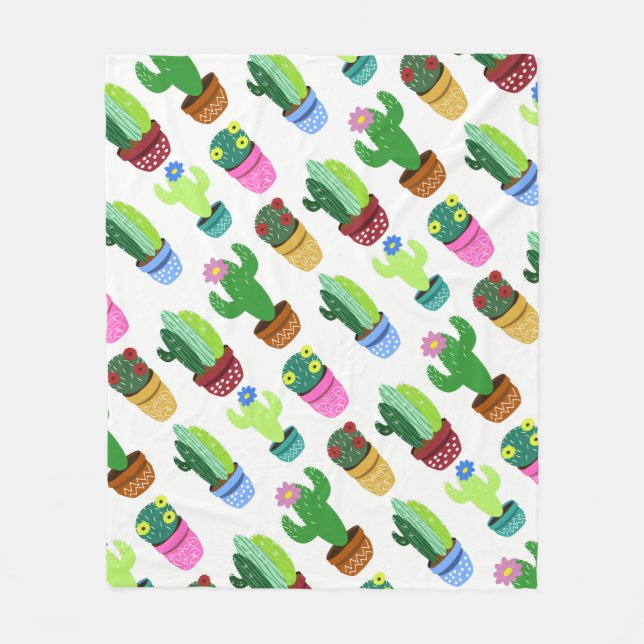 Couverture Polaire Cartoon tendance Cute Cactus Sud-Ouest (Devant)