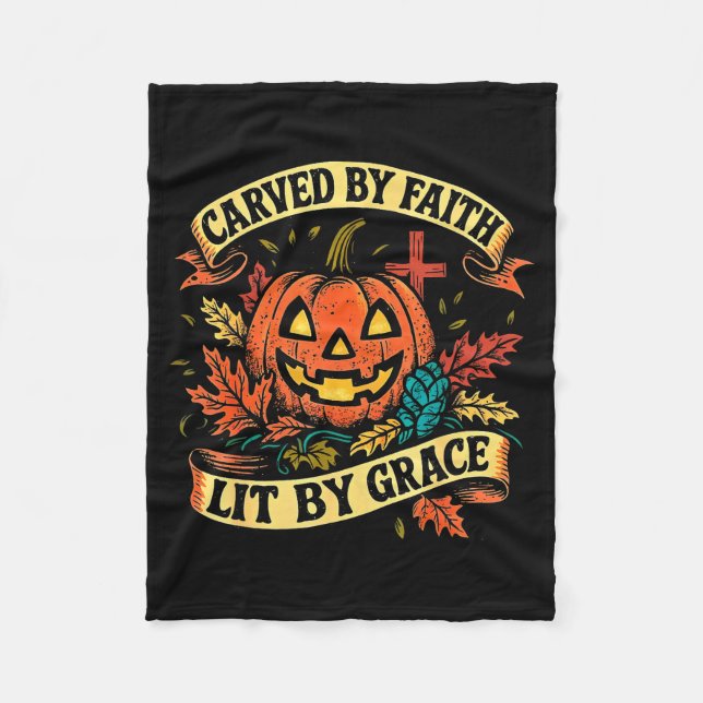 Couverture Polaire Carved By Faith Lit By Grace Religious Christian H (Devant)