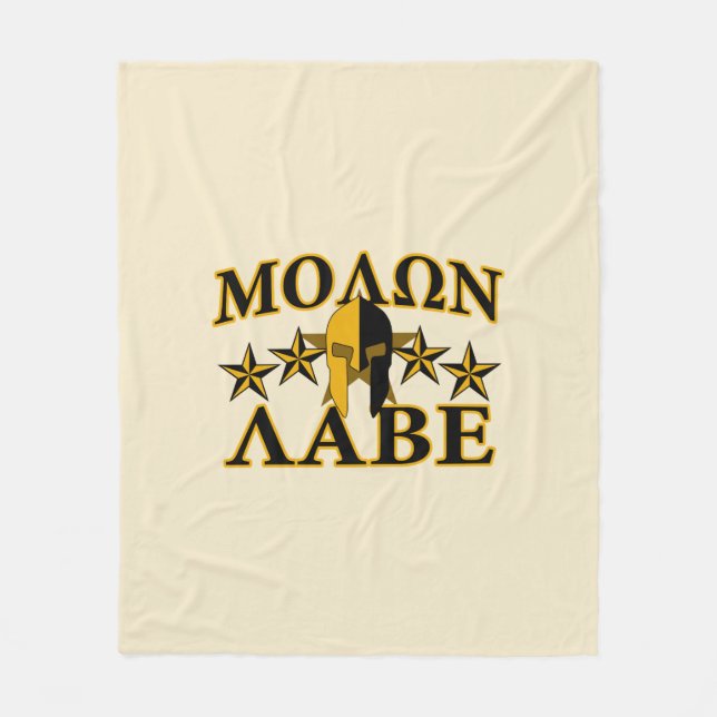 Couverture Polaire Casque de guerrier spartiate Molon Labe 5 étoiles  (Devant)