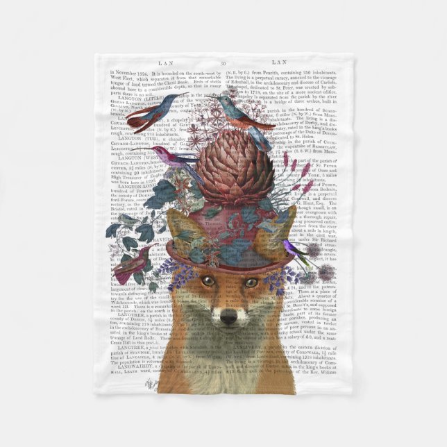 Couverture Polaire Casque d'oiseaux renard avec Artichoke (Devant)