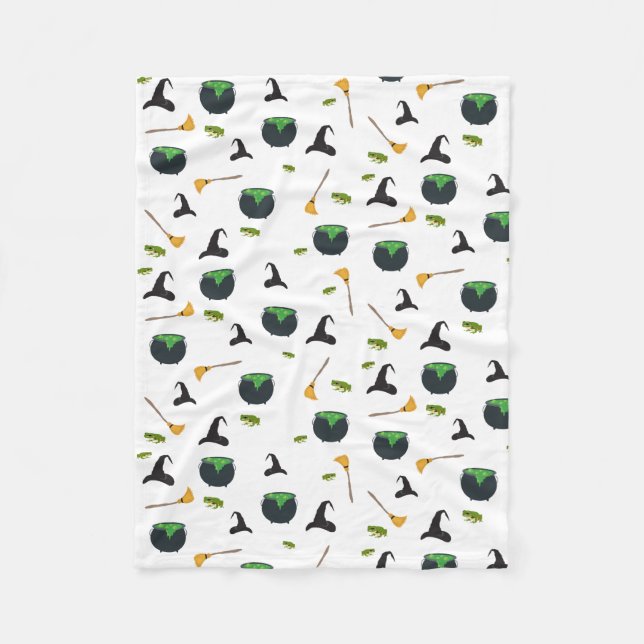 Couverture Polaire Casquette de sorcière Broom Caldron Motif Hallowee (Devant)