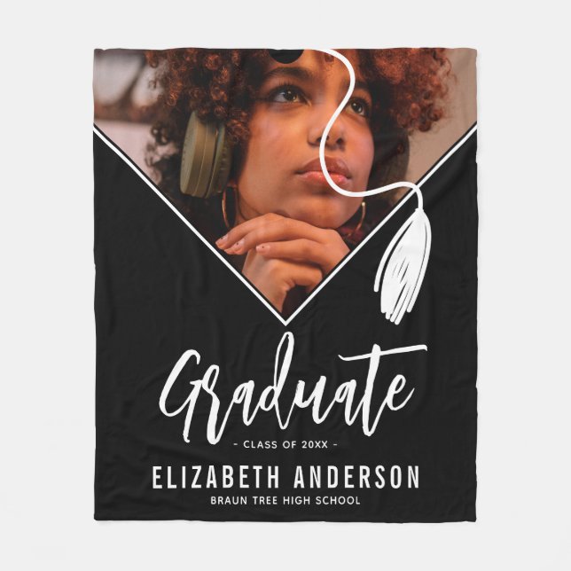 Couverture Polaire Casquette photo noir blanc Tassel (Devant)