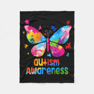 Couverture Polaire Casse-tête papillon coloré pour la sensibilisation